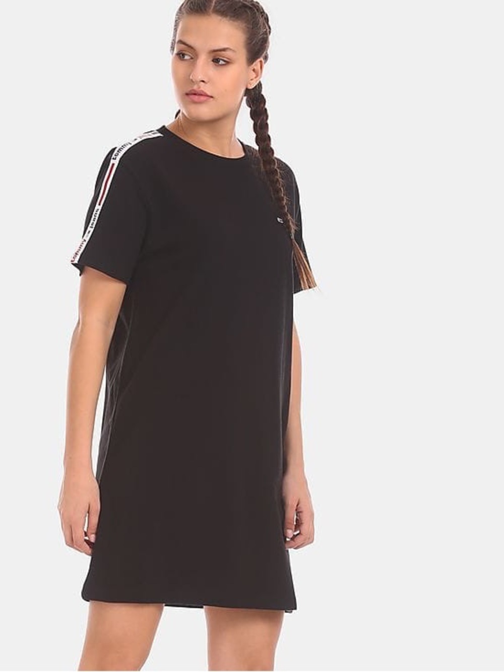 Tommy Hilfiger Women Black Short Sleeve T-Shirt Dress